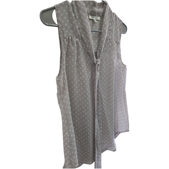 Daniel Rainn Gray Sleeveless Bow Blouse - Picture 3 of 5